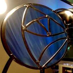 Charles Rennie Mackintosh Stained Glass Overmantel Mirror - Nightstar Blue Handmade Art Nouveau - thumbnail 3