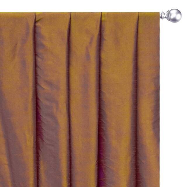 Gold & Purple Art Silk Curtain Panels, Faux Curtains - Rod Pocket, Grommet, Box Pleat, Three Pinch Tab Top Plain Ring Top - image 1
