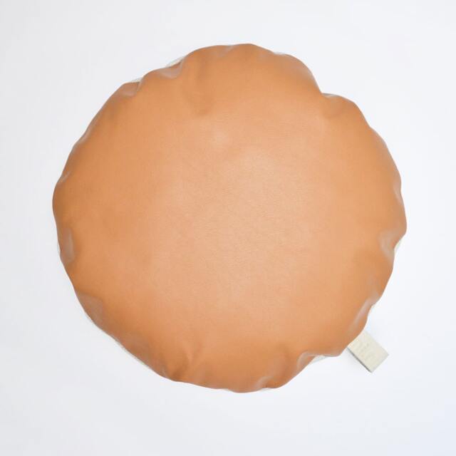 Designer Decorative Round Leather Tan Scatter Cushion/Pillow Cover - image 1