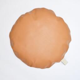 Designer Decorative Round Leather Tan Scatter Cushion/Pillow Cover