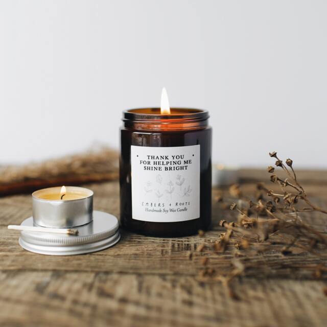 Thank You For Helping Me Shine Bright Scented Soy Candle Gift - image 1