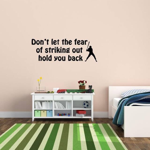Don't Let The Fear Of Striking Out Hold You Back Inspirational Quote Baseball Vinyl Wall Decal Lettering Sticker - Vwaq - image 1