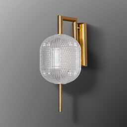 Transparent Acrylic Wall Sconce - Brushed Brass Metal Finish, Led Lighting - thumbnail 3