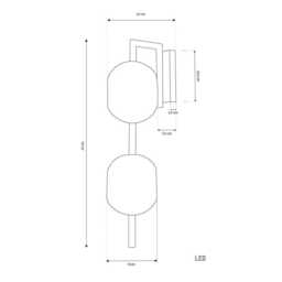 Transparent Acrylic Wall Sconce - Brushed Brass Metal Finish, Led Lighting - thumbnail 4