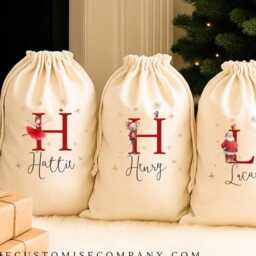 Christmas Sack Personalised Stocking With Name Santa Sack Decor Gift For Kids & Family - thumbnail 4