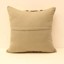 Handmade Vintage Kilim Pillow Cover, Rustic Boho Throw - 18x18 - thumbnail 4