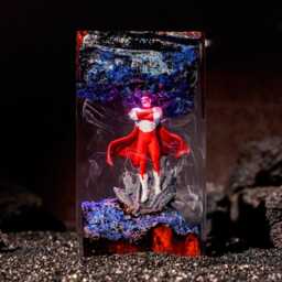 Grayson Omni-Man Resin Lamp, Invicible Night Light, Handmade Epoxy Wood Gamer Room Decor, Christmas Gift - thumbnail 3