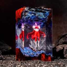 Grayson Omni-Man Resin Lamp, Invicible Night Light, Handmade Epoxy Wood Gamer Room Decor, Christmas Gift - thumbnail 2