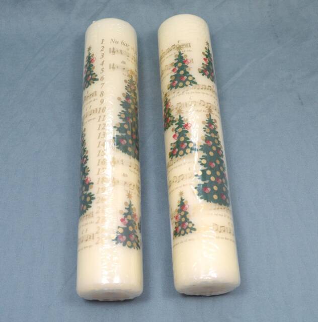 1 Danish Calendar Candle 24 cm With Christmas Carol & Trees - image 1