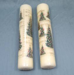 1 Danish Calendar Candle 24 cm With Christmas Carol & Trees - thumbnail 1