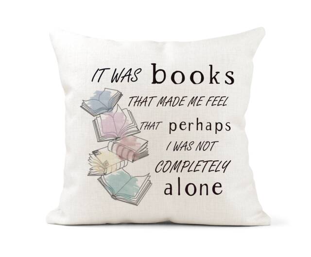 Inspirational Quote Cream Canvas Cushion, Scatter Home Decor, Friend Gift, Book Quote, Worm, Lover, Reading Gift - image 1