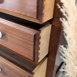 Edwardian Style Vintage, Solid Mahogany Chest Of 3 Drawers - thumbnail 4