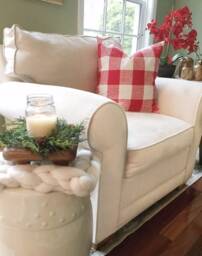 Christmas Pillow Cover, Red Farmhouse Decor, Check Pillow, All Sizes - thumbnail 1