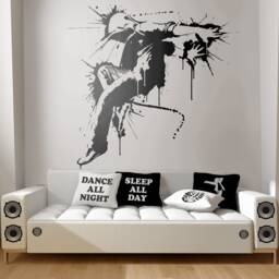 Dancer Ink Splat Wall Decal Hip Hop Jazz Ballet Dance Party Dripping Paint Abstract Oilng Painting Music Splash Decor By Blazingvault - thumbnail 2
