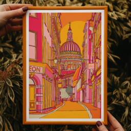 st Paul's Cathedral Art Print London Sunset Illustration - thumbnail 1