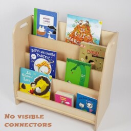 Original Modular Montessori Shelf Made From Certified Wood, Front Facing Bookstorage, Backside Storage - thumbnail 2