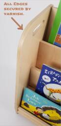 Original Modular Montessori Shelf Made From Certified Wood, Front Facing Bookstorage, Backside Storage - thumbnail 3