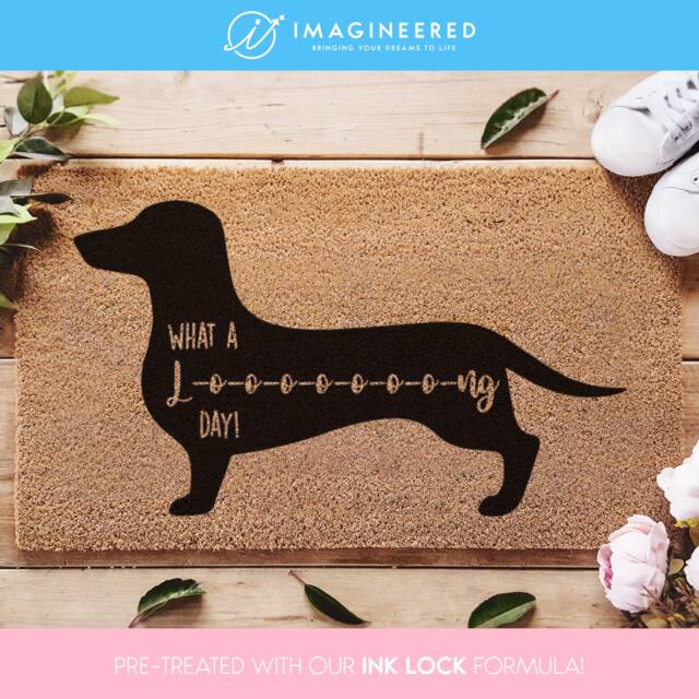 Dachshund Wiener Dog Doormat - Sausage Personalized Custom Welcome Mat Housewarming Gift Puppy - image 1