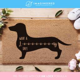 Dachshund Wiener Dog Doormat - Sausage Personalized Custom Welcome Mat Housewarming Gift Puppy - thumbnail 1