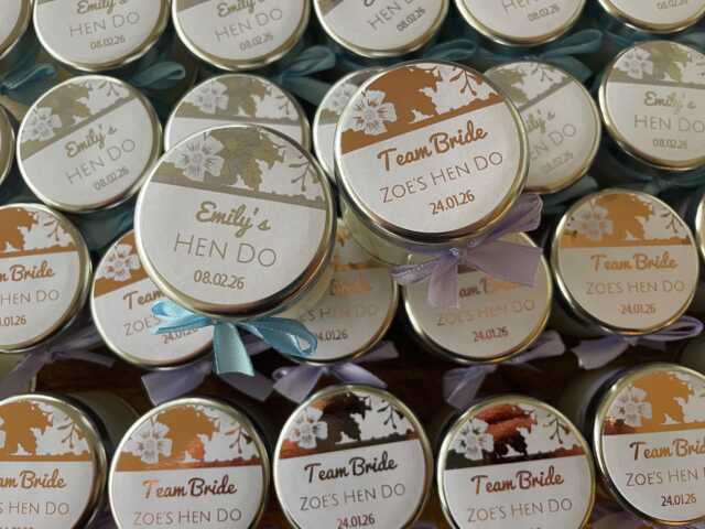 Personalised Hen Party Soy Candle Favours - Metallic Foil Bride Tribe - image 1
