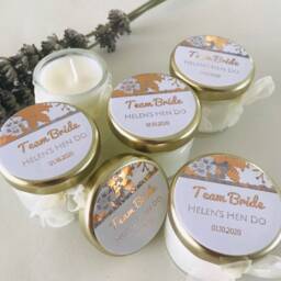 Personalised Hen Party Soy Candle Favours - Metallic Foil Bride Tribe - thumbnail 2
