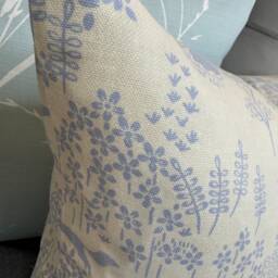 Animal Print Cushion Cover, Decorative Pillow Forest Design - Beige/Blue, Vilda Fabric Cotton, Sofa Size 16 - thumbnail 2