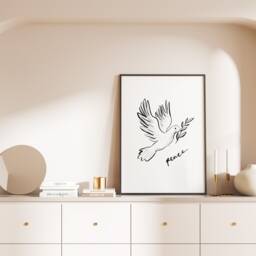 Peace Dove Print, Christian Wall Art, Scripture Prints, Gifts, Home Decor, Gifts For Friend - thumbnail 1