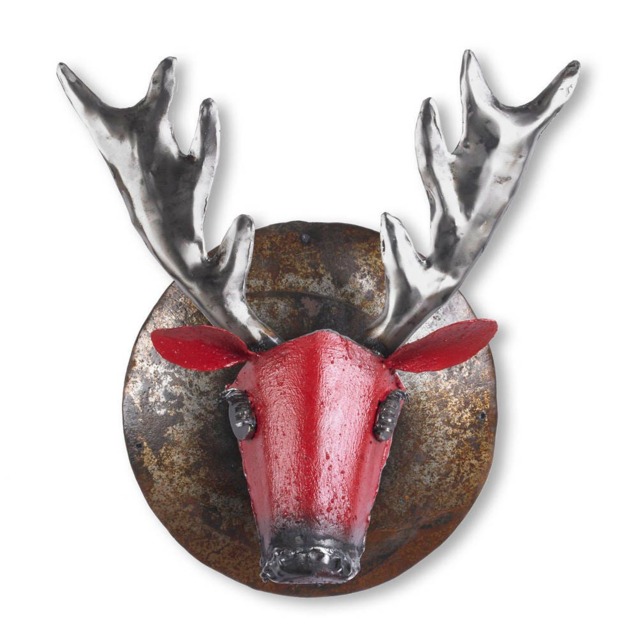 Large Wall Art Reindeer, 3D Steel Deer Metal Sculpture - image 1