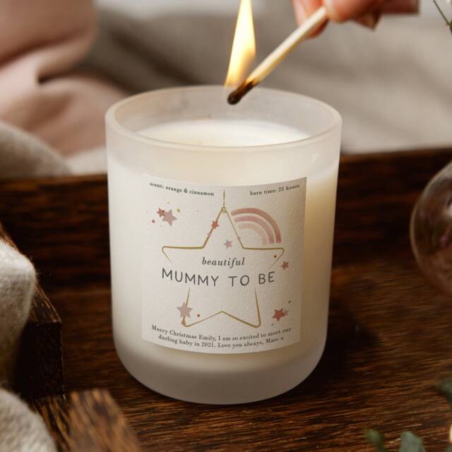 Mummy To Be Christmas Candle, Star Decoration, Personalised Gift - image 1