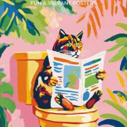 Matisse Cat Bathroom Print Funny Tortoiseshell Wall Art Toilet Reading Poster Lover Decor Guest Restroom Gift - thumbnail 3