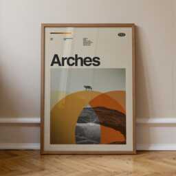 Arches National Park Poster, Mid-Century Modern Travel Art Print - thumbnail 1