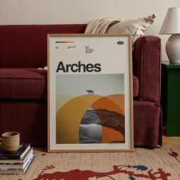 Arches National Park Poster, Mid-Century Modern Travel Art Print - thumbnail 2
