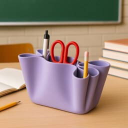 Personalized Gift UK Desk Organizer Modern Pen Holder Minimalist Vanity Brushes Caddy Unique Stationery Storage Aesthetic Accessory - thumbnail 3