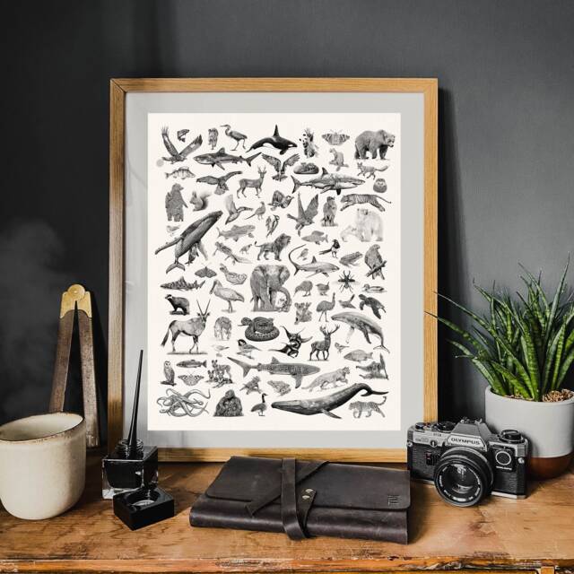 Wild Animal Print - Wildlife Artwork Poster Nature Wall Art Gift - image 1