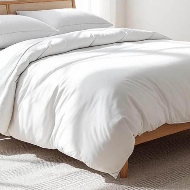 300Tc Duvet Cover in Fine Count Pure Cotton, White Colour - image 1