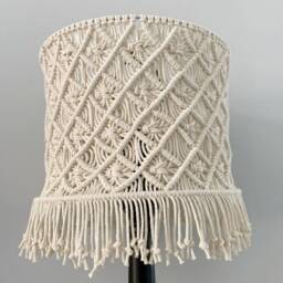 Macrame Lampshade - Chandelier Lamp Ceiling Light Fringe Bohemian Wedding Tassel - thumbnail 3