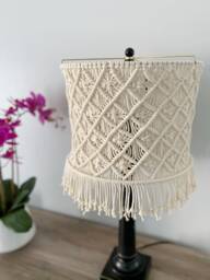 Macrame Lampshade - Chandelier Lamp Ceiling Light Fringe Bohemian Wedding Tassel - thumbnail 1