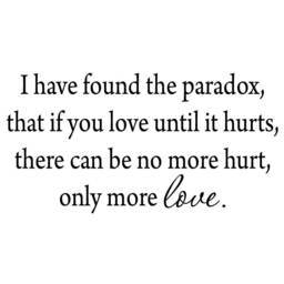 Vwaq I Have Found The Paradox, That If You Love Until It Hurts, There Can Be No More Hurt, Only Inspirational Wall Decal Vwaq-3020 - thumbnail 2