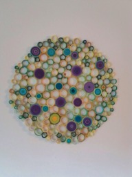 Large Abstract Paper Quilling Wall Art Green, Purple, Teal, Yellow - thumbnail 1