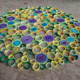 Large Abstract Paper Quilling Wall Art Green, Purple, Teal, Yellow - thumbnail 4