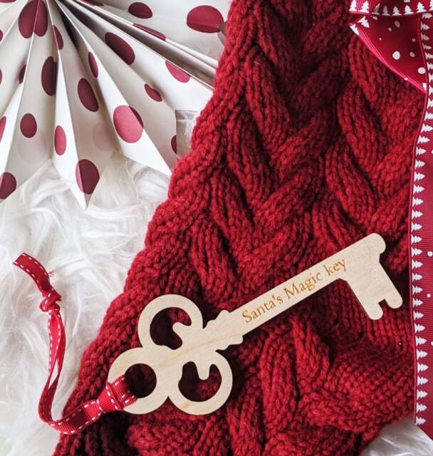 Santa's Magic Key - Wooden Key - Christmas Key-Father Decoration - image 1