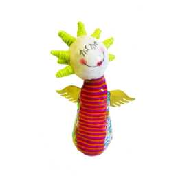Whimsical Angel Figurine, Colorful With Metal Wings - 6.5 - thumbnail 2