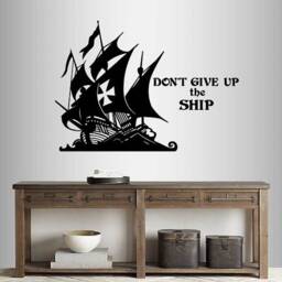 In-Style Decals Wall Vinyl Decal Home Decor Art Sticker Don't Give Up The Ship Quote Pirate Boys Play Room Removable Mural Design 270 - thumbnail 1