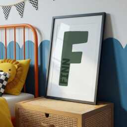 Boys Personalised Name Print, Bedroom Decor, Sage Green, Nursery Prints, Playroom Wall Art, Prints - thumbnail 3