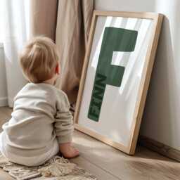 Boys Personalised Name Print, Bedroom Decor, Sage Green, Nursery Prints, Playroom Wall Art, Prints - thumbnail 1