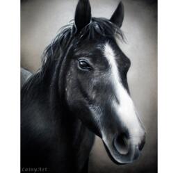 Custom Hand Painted Charcoal Horse Drawing, Lover, Pet Painting, From Your Photo, Realistic Drawn, Memorial Art, Personalized - thumbnail 1