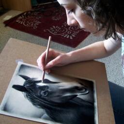 Custom Hand Painted Charcoal Horse Drawing, Lover, Pet Painting, From Your Photo, Realistic Drawn, Memorial Art, Personalized - thumbnail 3