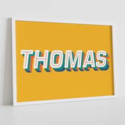 Personalised Bright, Bold Name Letter Art Print, Alphabet Kids Wall Decor, Custom Design Nursery - thumbnail 1