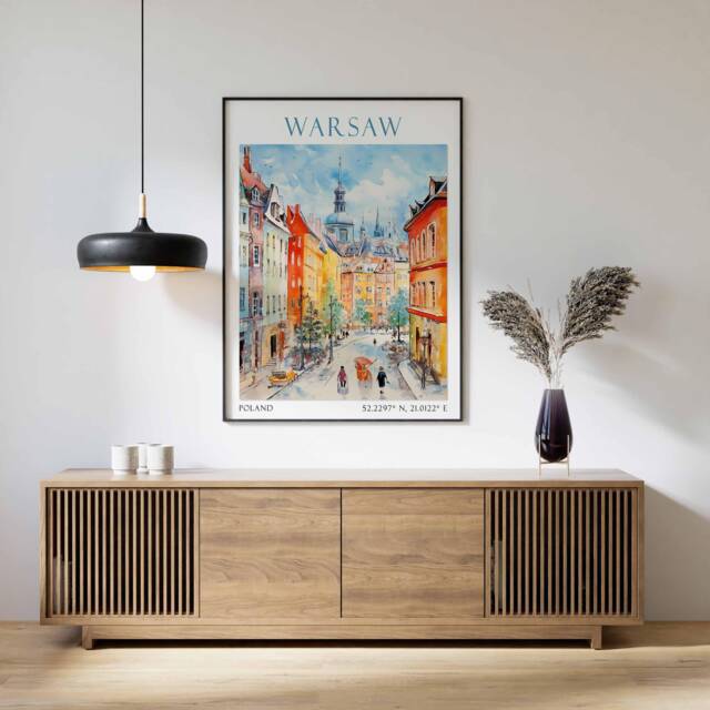 Warsaw Cityscape Print Home Decor European City Art Wall For Poland Enthusiast Gift Hanging - image 1