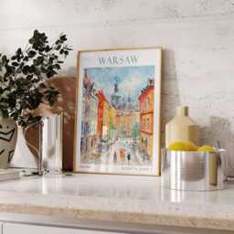 Warsaw Cityscape Print Home Decor European City Art Wall For Poland Enthusiast Gift Hanging - thumbnail 2